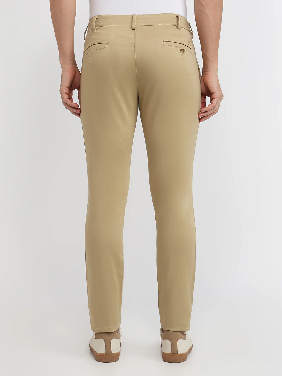 Colorplus Men Khaki Dobby Super Slim Fit Cotton Blend Trouser - Image 4