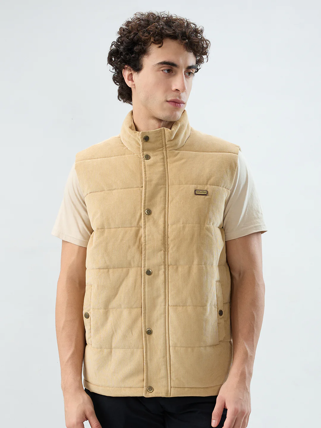 Colorplus Men Khaki Solid Regular Fit Cotton Jacket/Winterwear