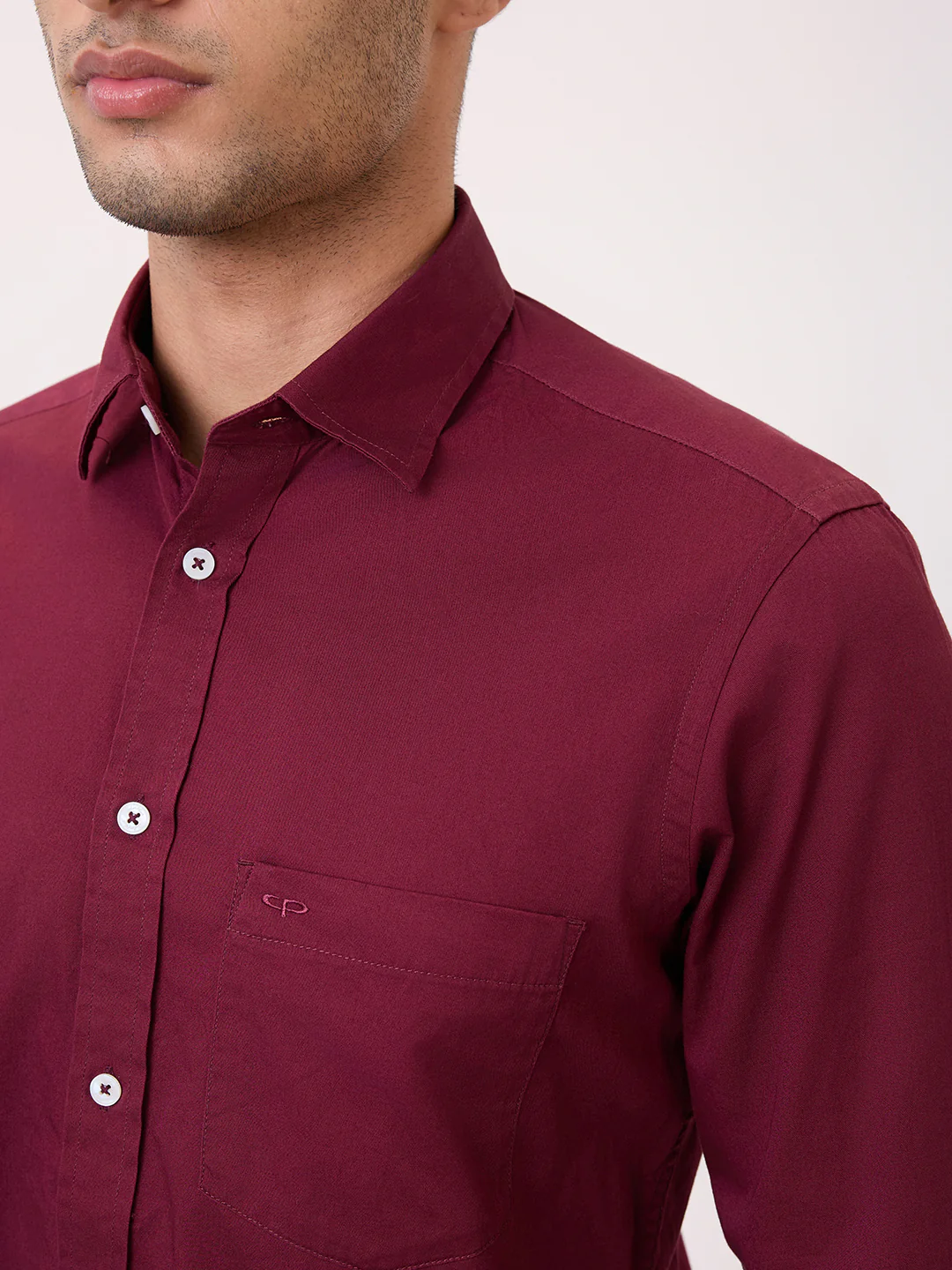 Colorplus Men Maroon Solid Regular Fit Cotton Casual Shirt - Image 7