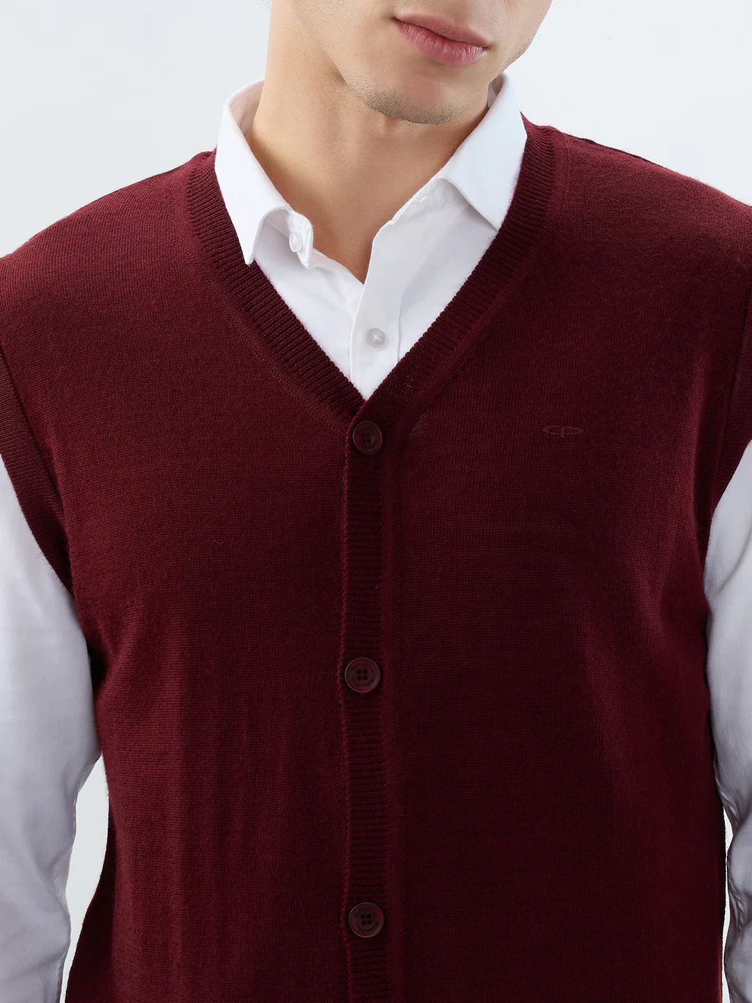 Colorplus Men Maroon Solid Regular Fit Wool Blend Sweatshirt - Image 6