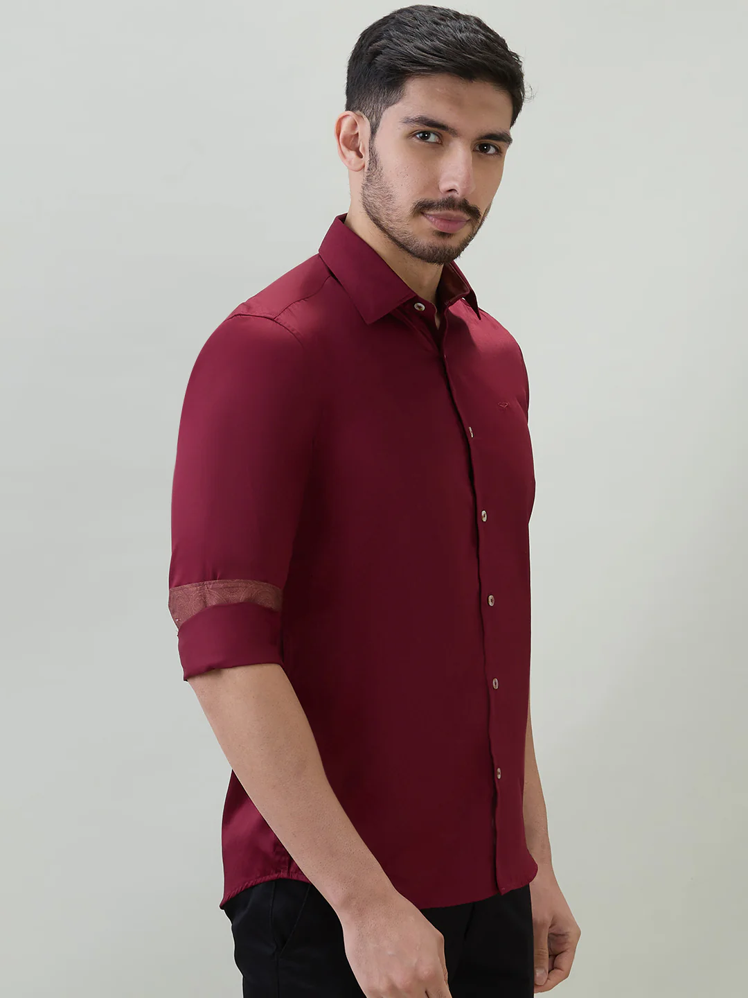 Colorplus Men Marron Solid Regular Fit Cotton Casual Shirt - Image 2