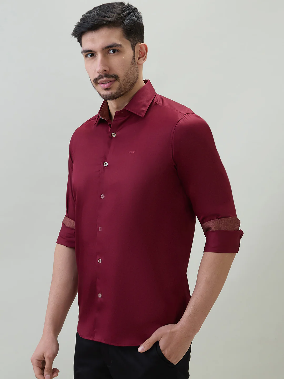 Colorplus Men Marron Solid Regular Fit Cotton Casual Shirt - Image 3