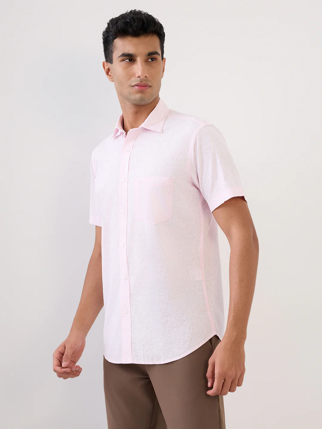 Colorplus Men Orange Printed Regular Fit Cotton Half Sleeve Casual Shirt - Image 2