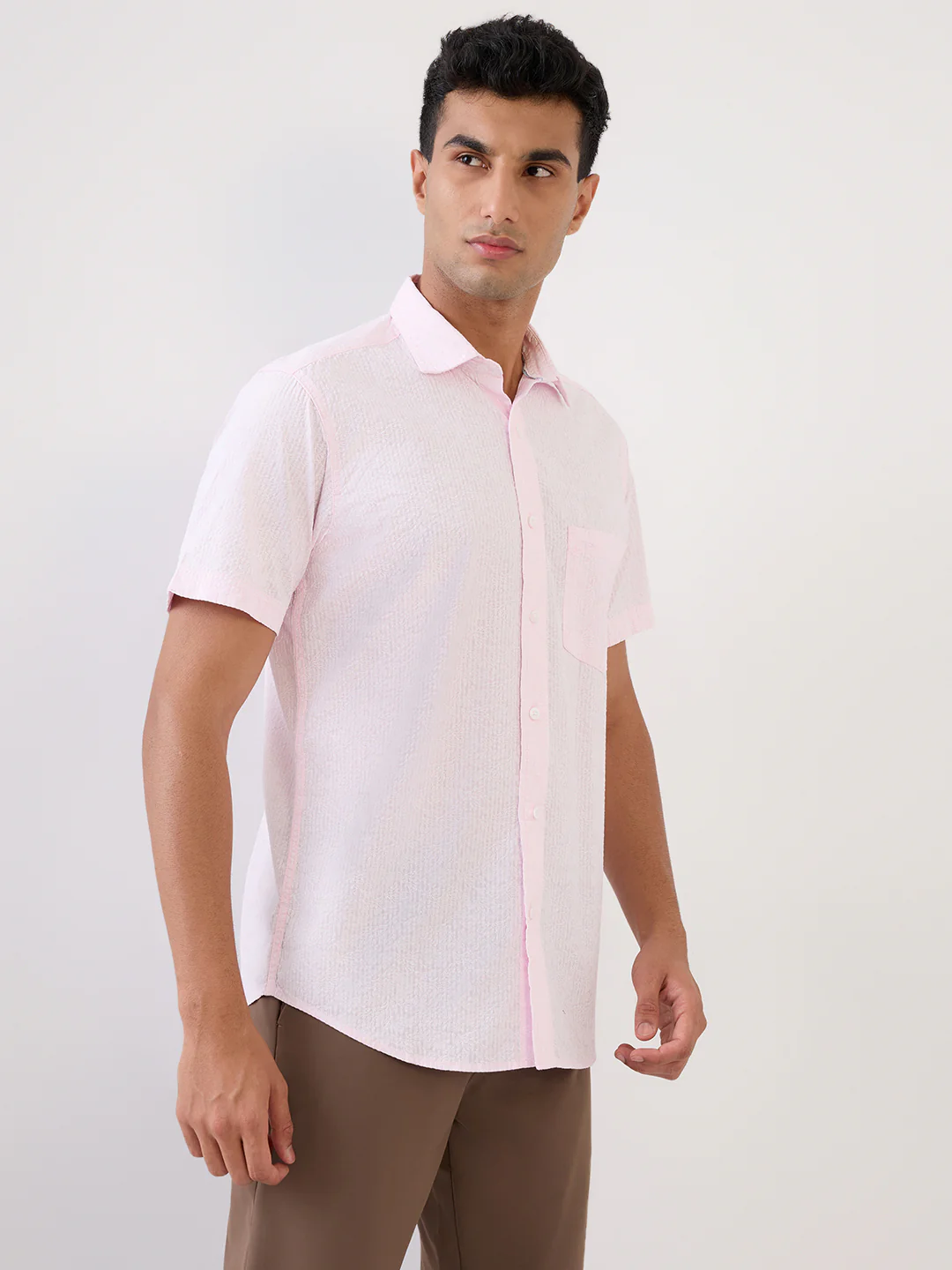 Colorplus Men Orange Printed Regular Fit Cotton Half Sleeve Casual Shirt - Image 3