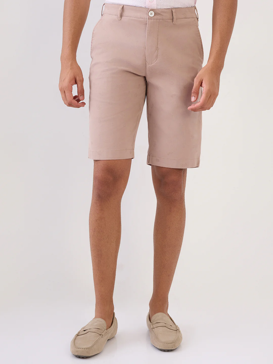 Colorplus Men Pink Printed Regular Fit Cotton Blend Shorts