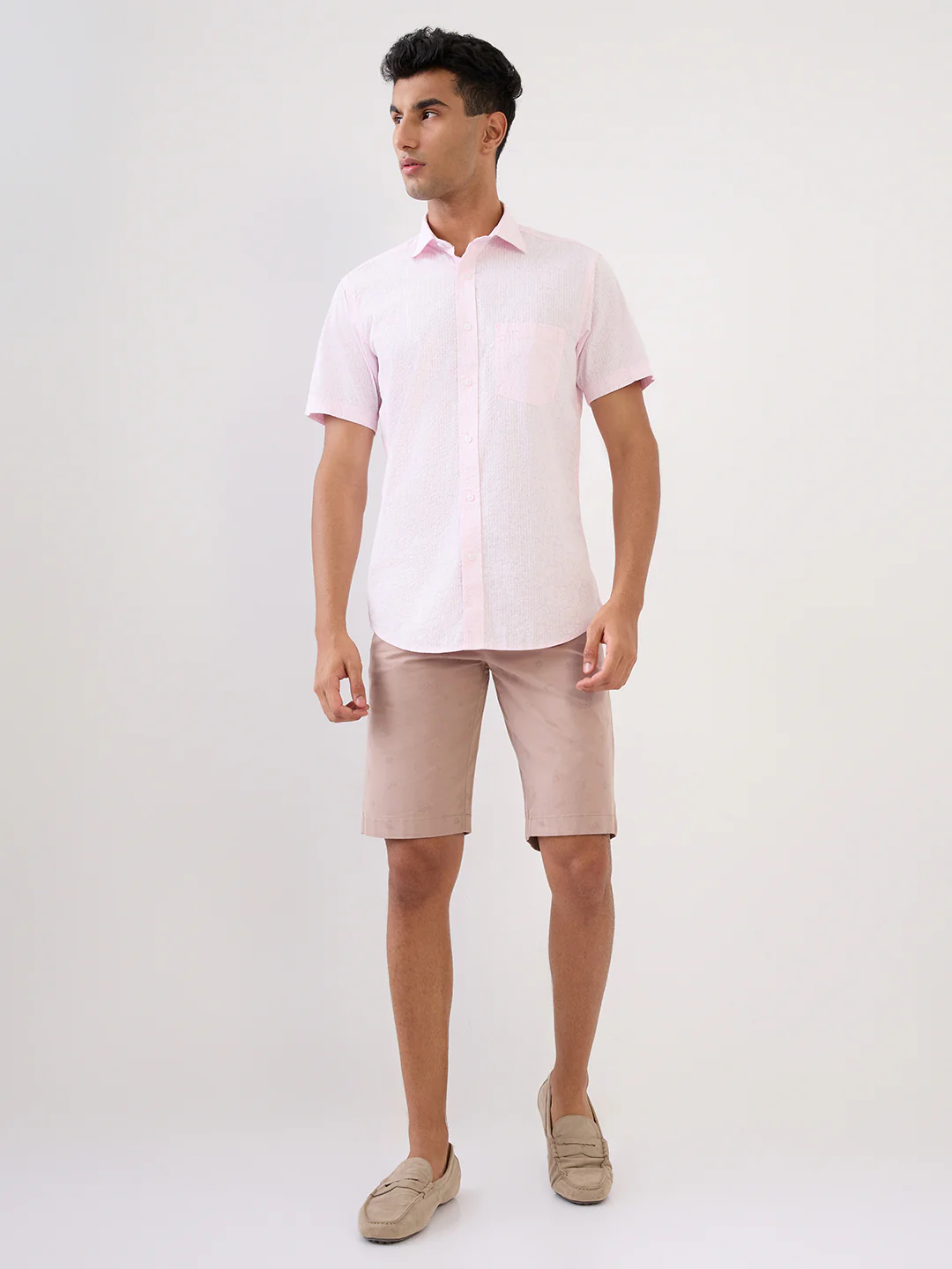 Colorplus Men Pink Printed Regular Fit Cotton Blend Shorts - Image 5