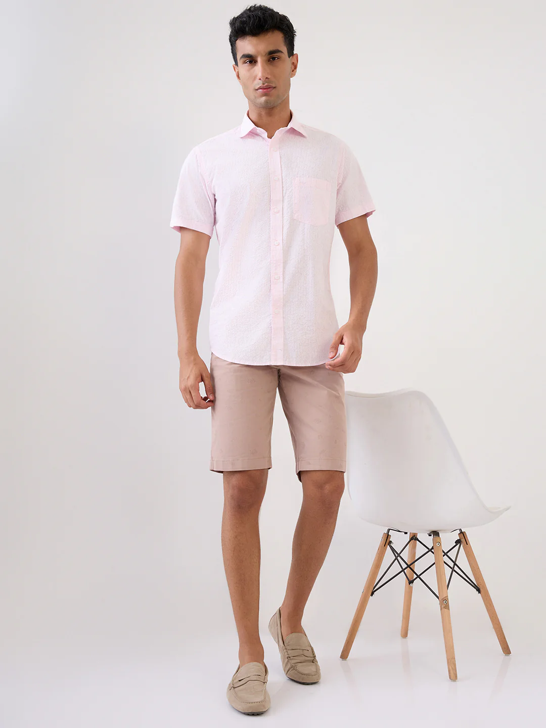 Colorplus Men Pink Printed Regular Fit Cotton Blend Shorts - Image 6
