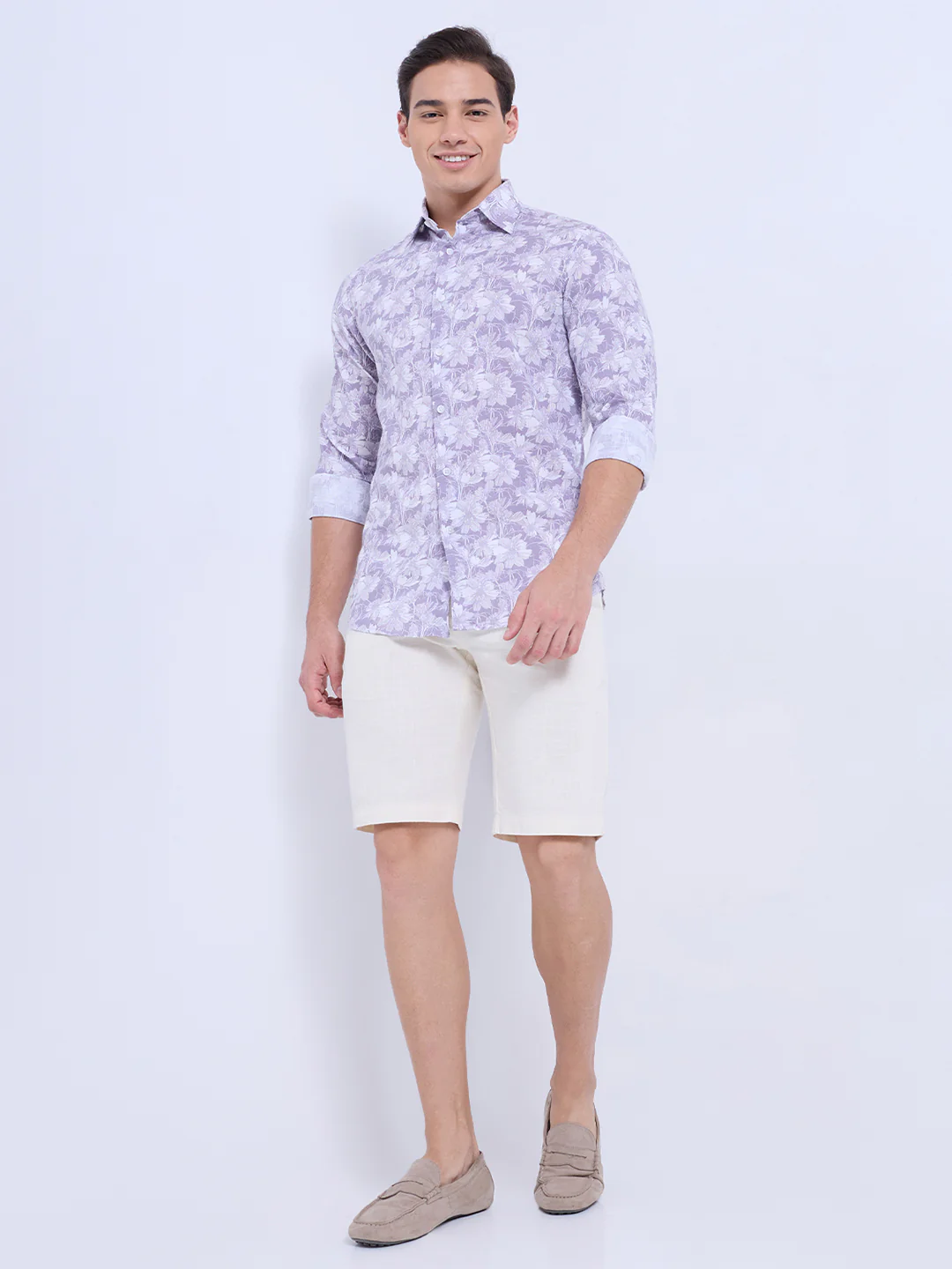 Colorplus Men Purple Print Regular Fit Cotton Casual Shirt - Image 6