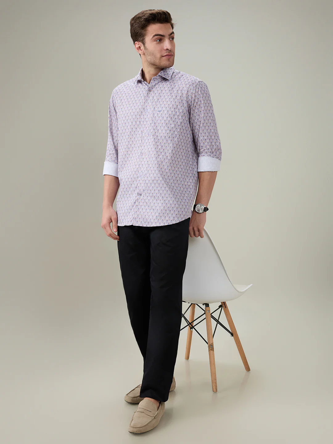 Colorplus Men Purple Printed Regular Fit Cotton Full Sleeve Casual Shirt - Image 6