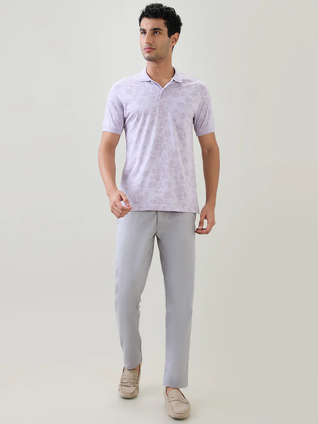 Colorplus Men Purple Printed Regular Fit Cotton Half Sleeve T-Shirt - Image 5