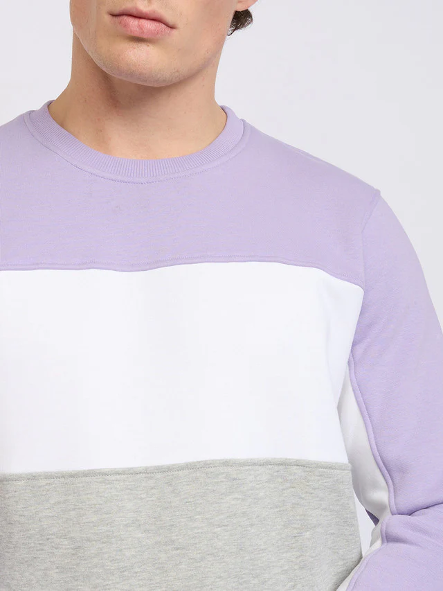 Colorplus Men Purple Solid Regular Fit Cotton Blend Sweatshirt - Image 6