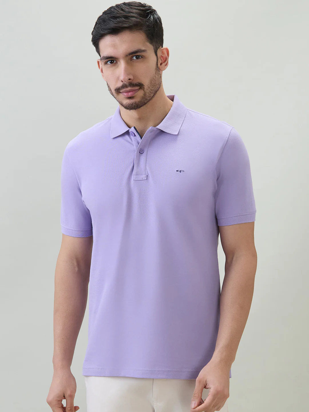 Colorplus Men Purple Solid Regular Fit Cotton T-shirt