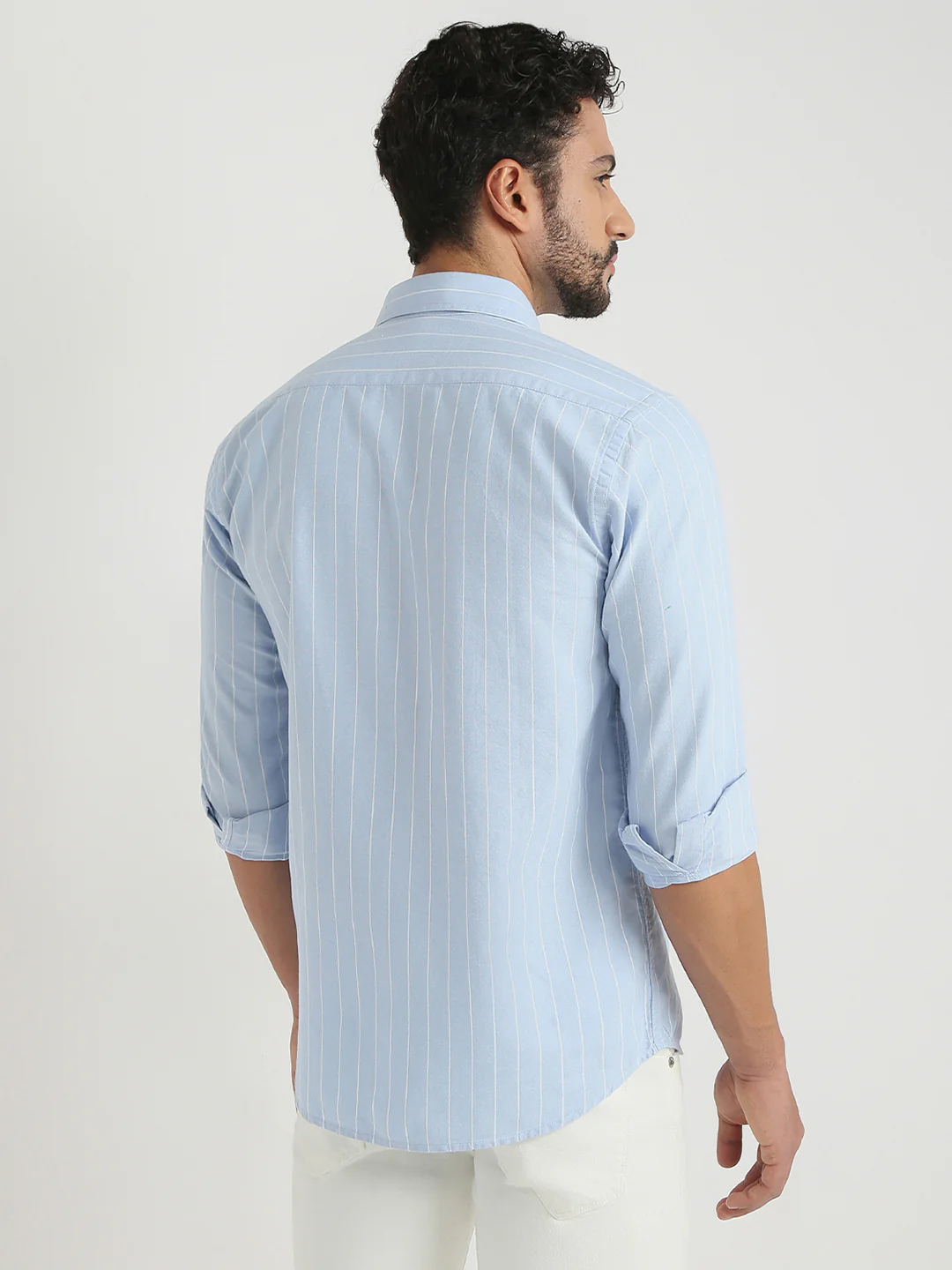 Colorplus Men Purple Stripe Regular Fit Cotton Casual Shirt - Image 4
