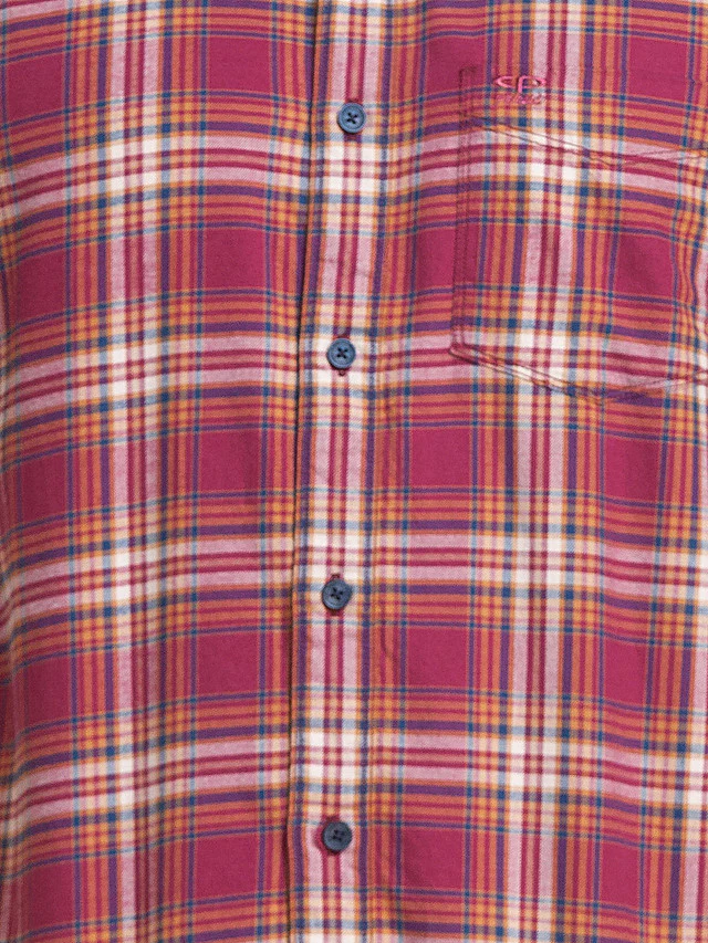 Colorplus Men Red Checkered Tailored Fit Full Sleeve Spread Collar Shirt - Image 7
