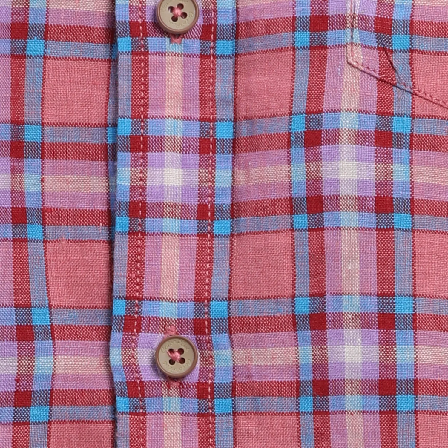 ColorPlus Men Red Checks Comfort Fit Linen Half Sleeve Shirt - Image 7