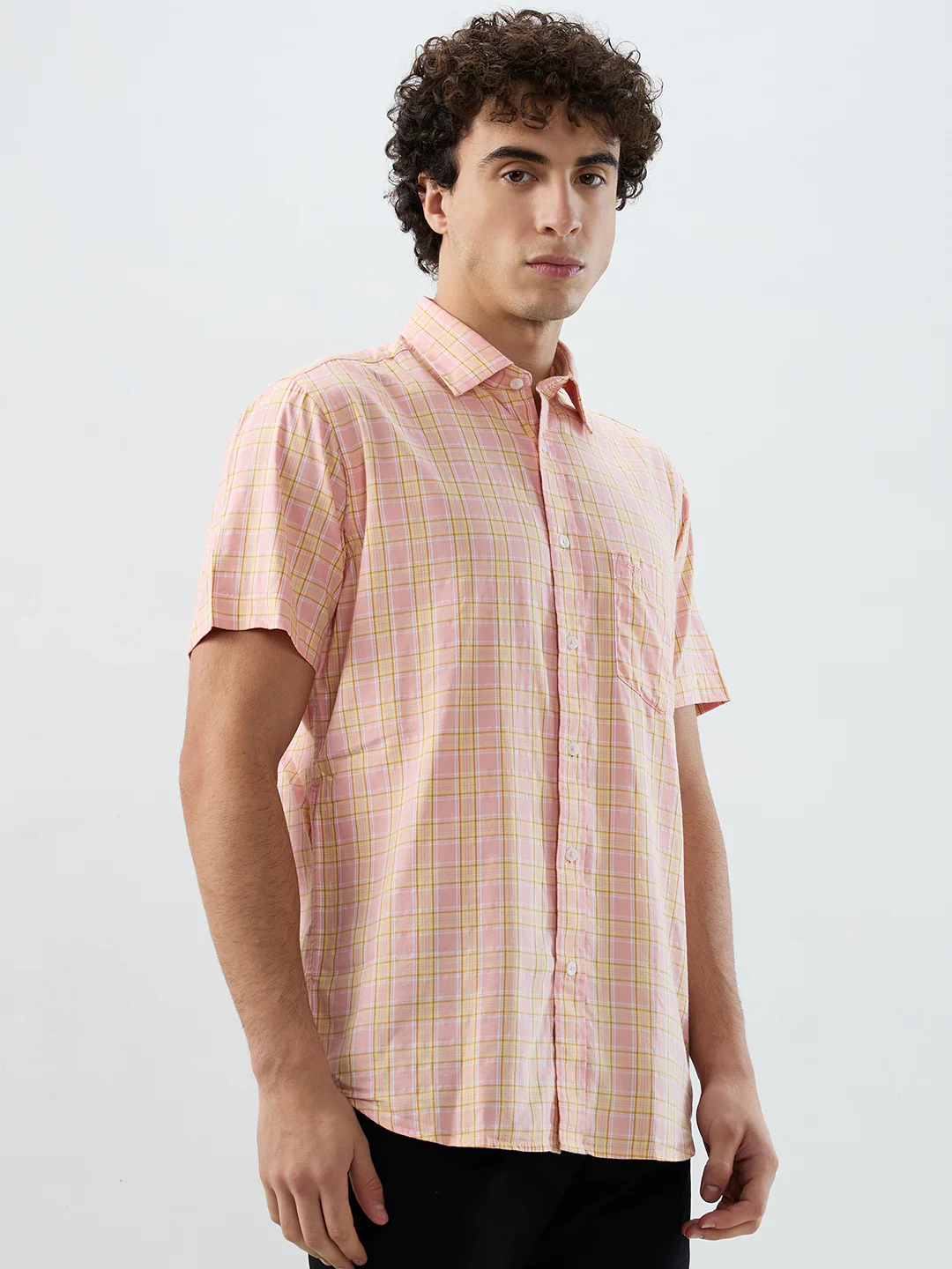 Colorplus Men Red Checks Regular Fit Cotton Blend Casual Shirt - Image 2