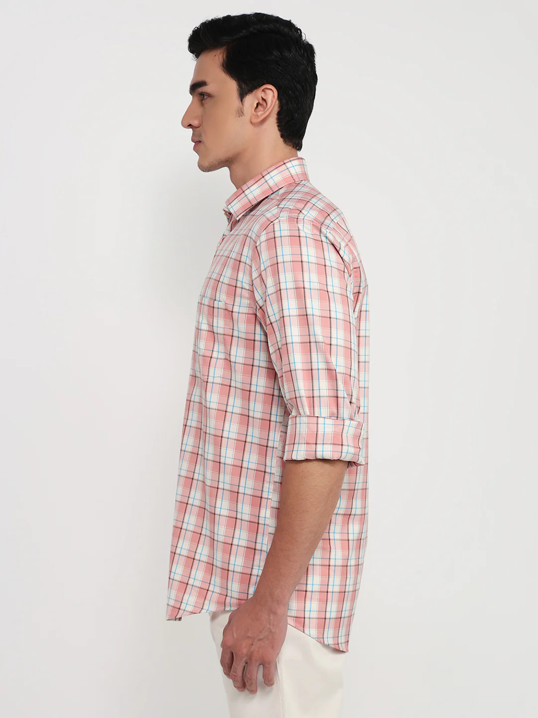 Colorplus Men Red Checks Regular Fit Cotton Casual Shirt - Image 2
