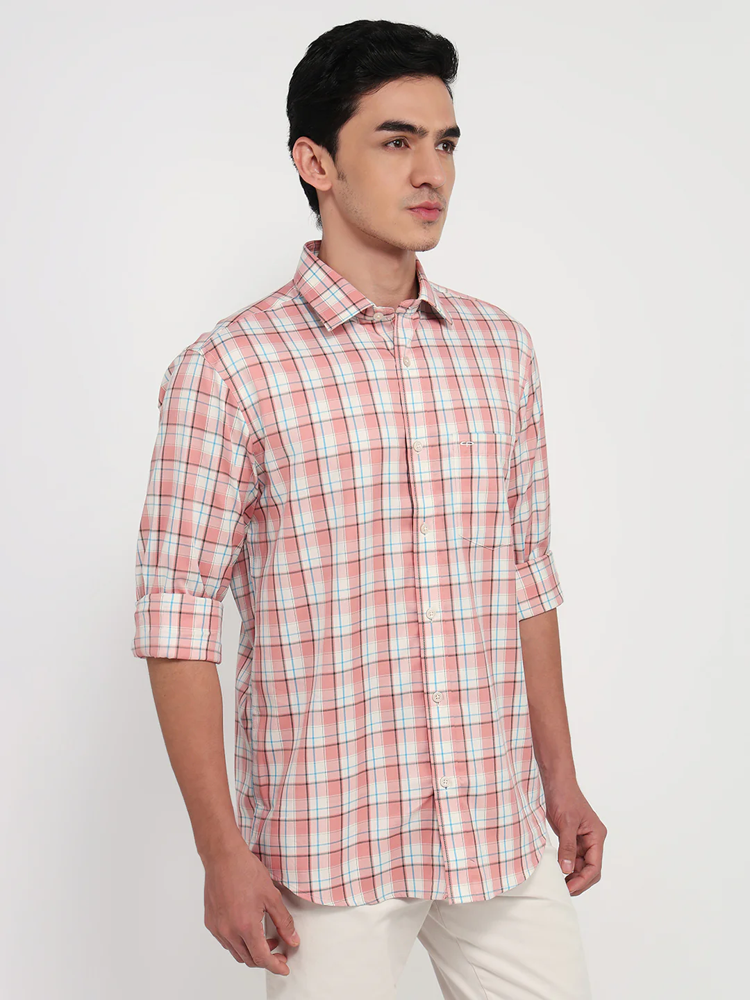 Colorplus Men Red Checks Regular Fit Cotton Casual Shirt - Image 3