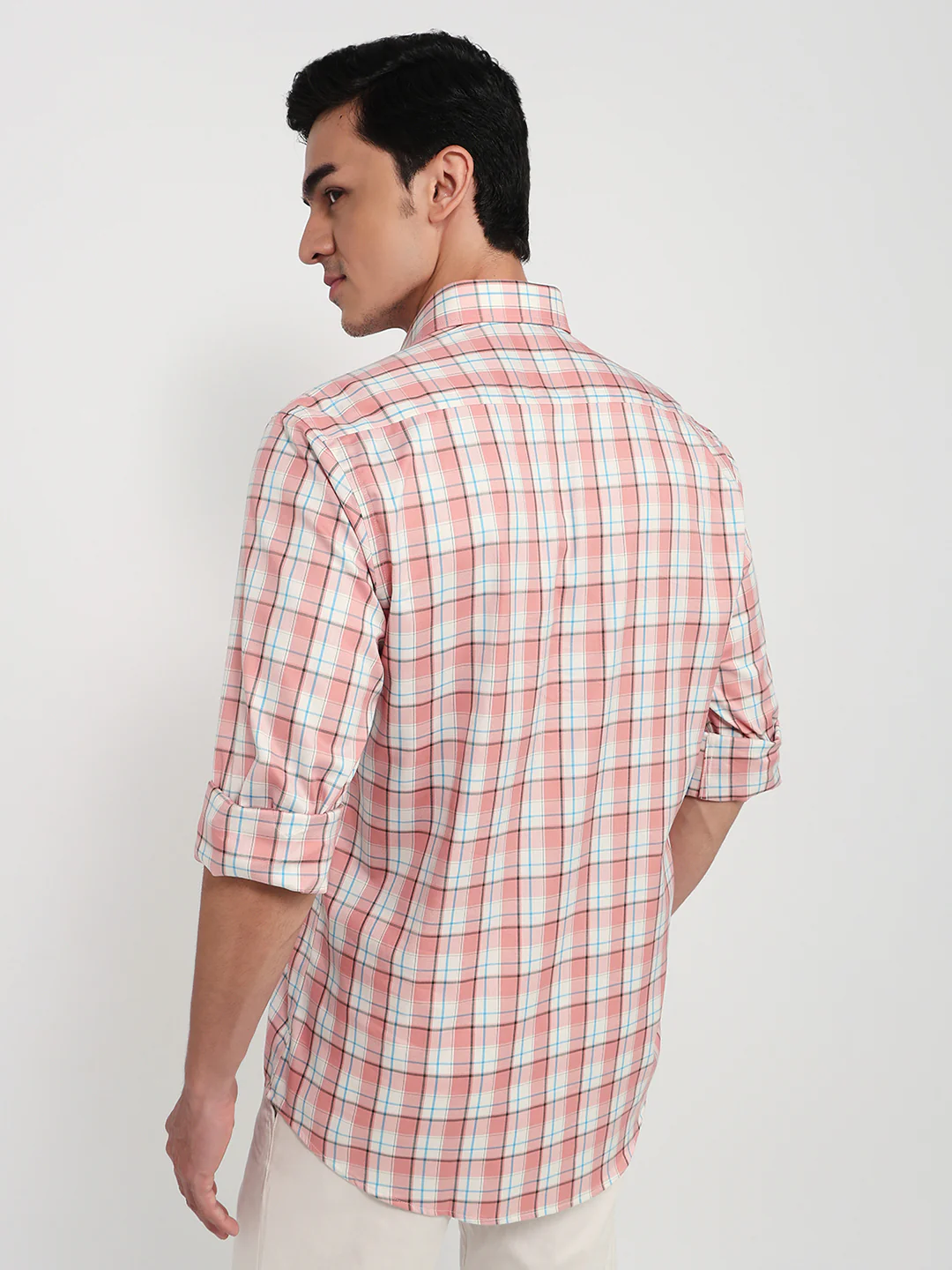 Colorplus Men Red Checks Regular Fit Cotton Casual Shirt - Image 4