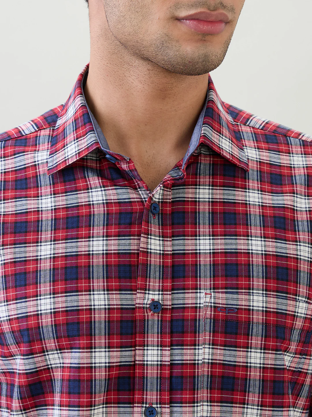 Colorplus Men Red Checks Regular Fit Cotton Full Sleeve Casual Shirt - Image 6