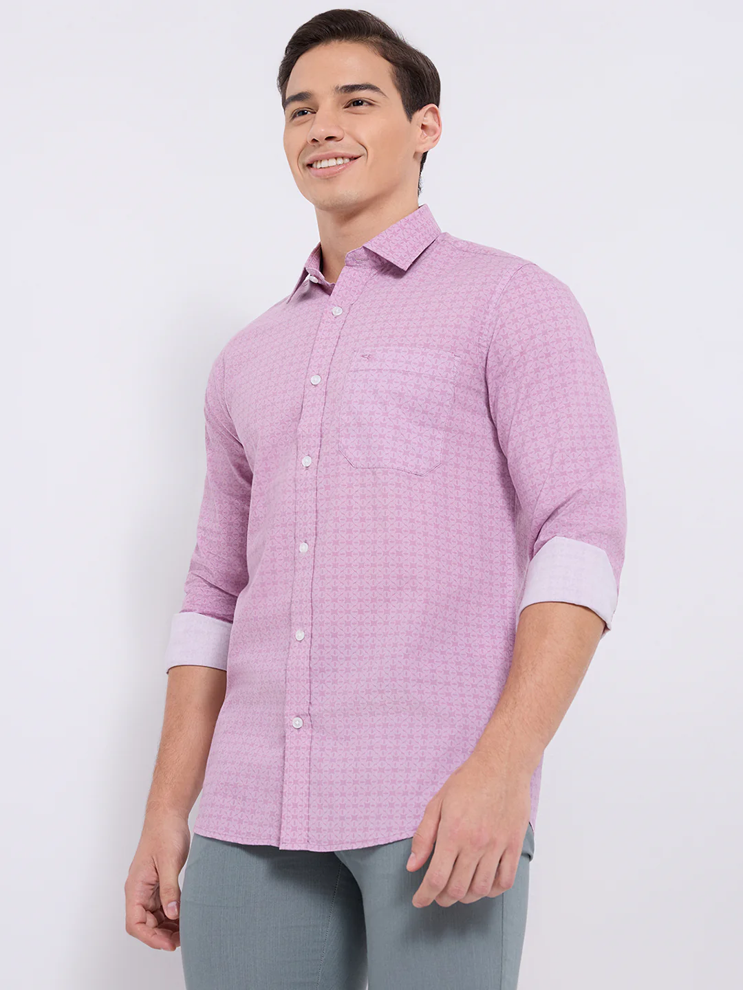 Colorplus Men Red Print Regular Fit Cotton Blend Casual Shirt - Image 2