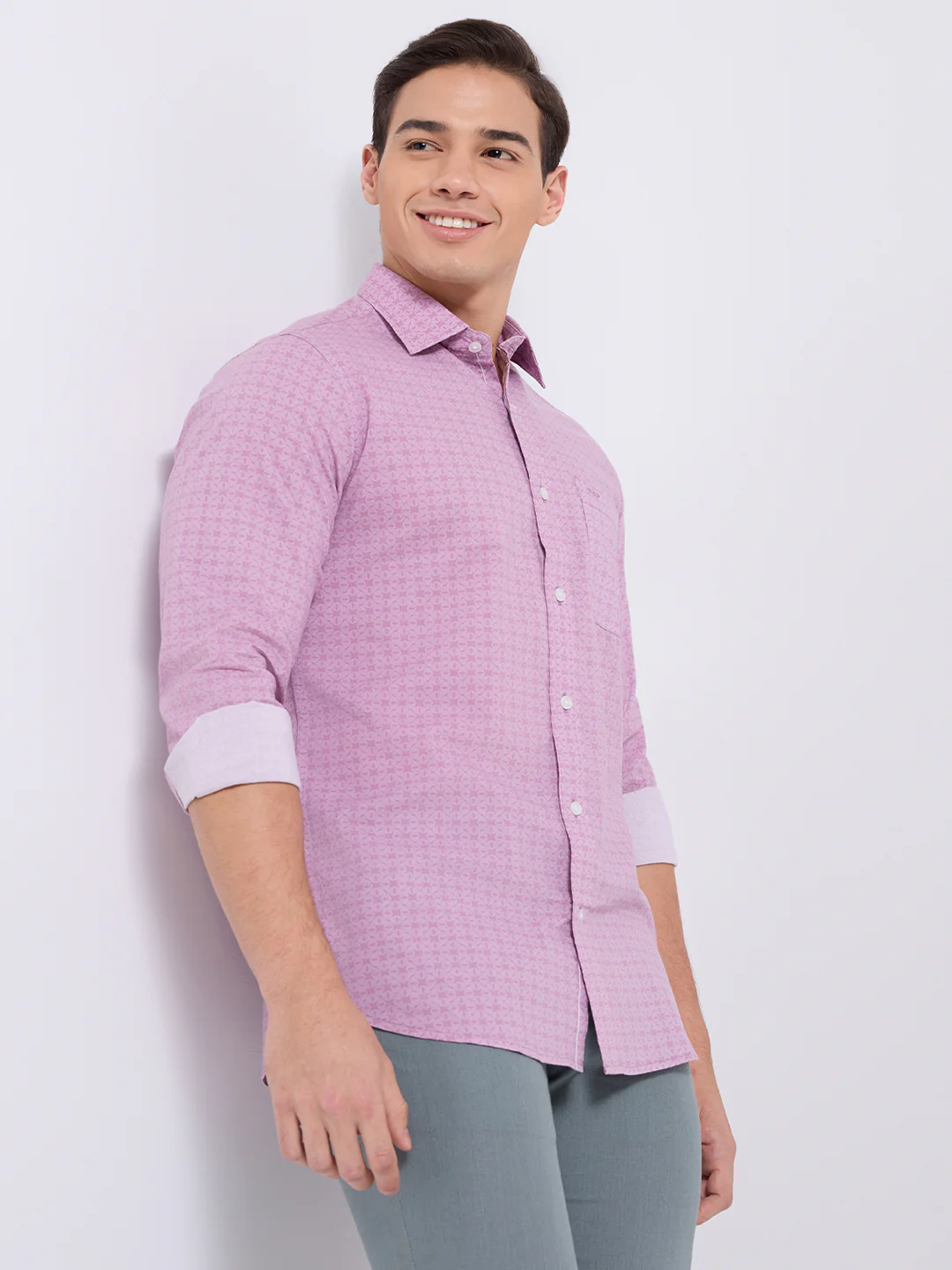 Colorplus Men Red Print Regular Fit Cotton Blend Casual Shirt - Image 3
