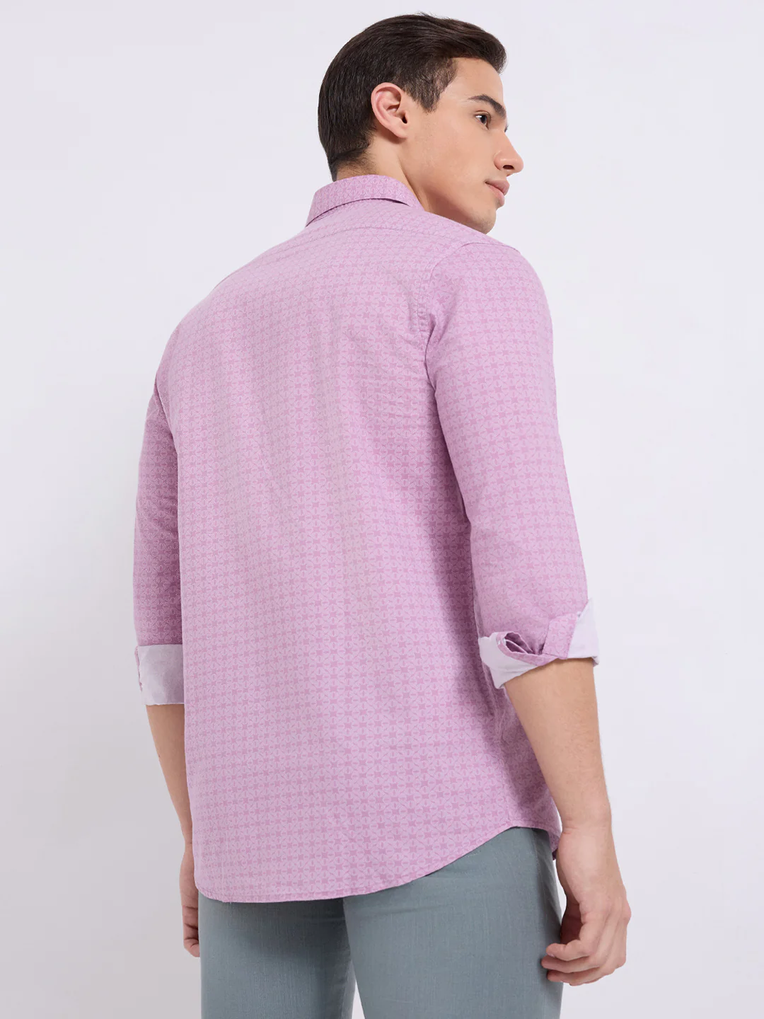 Colorplus Men Red Print Regular Fit Cotton Blend Casual Shirt - Image 4