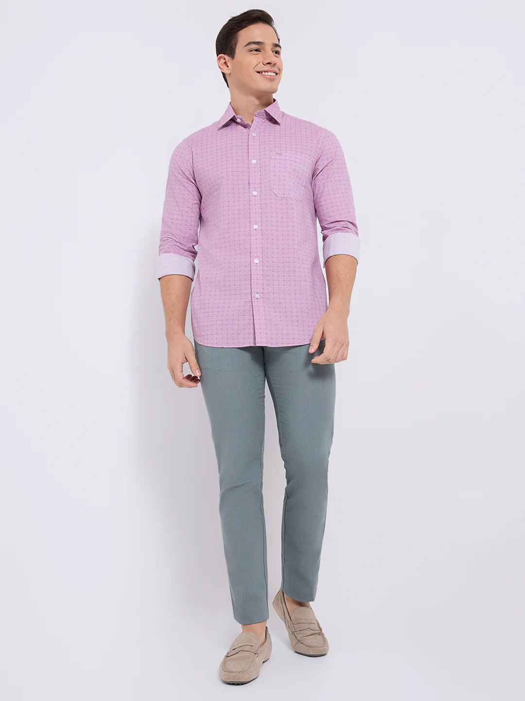 Colorplus Men Red Print Regular Fit Cotton Blend Casual Shirt - Image 5