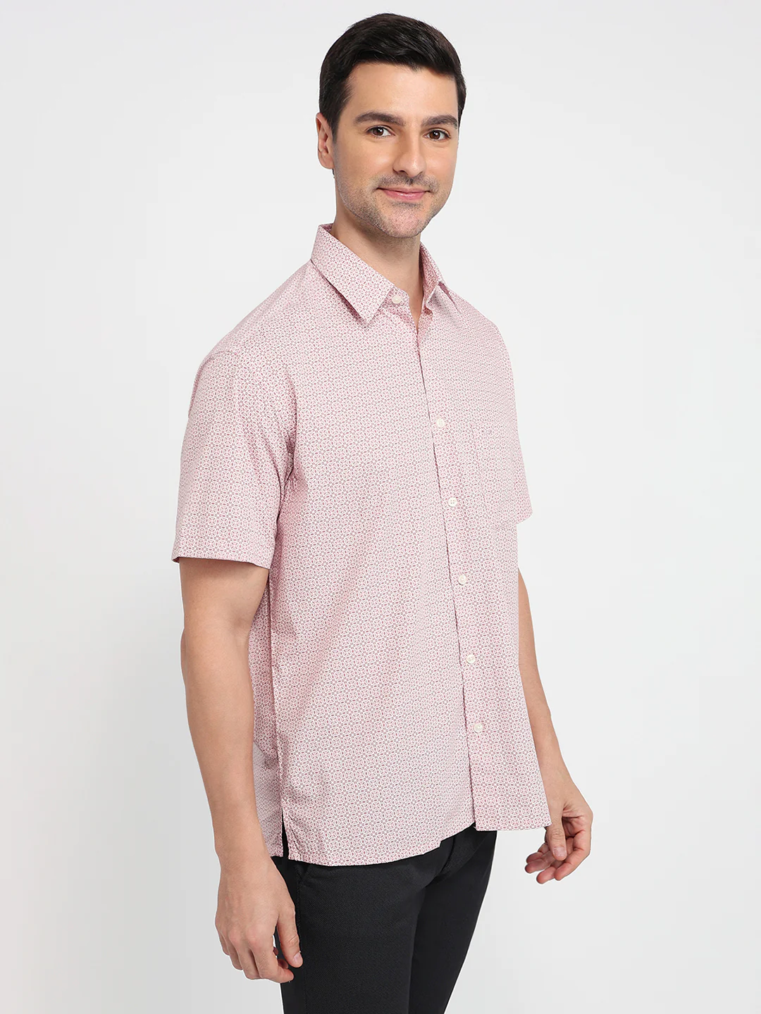 Colorplus Men Red Printed Comfort Fit Cotton Casual Shirt - Image 3