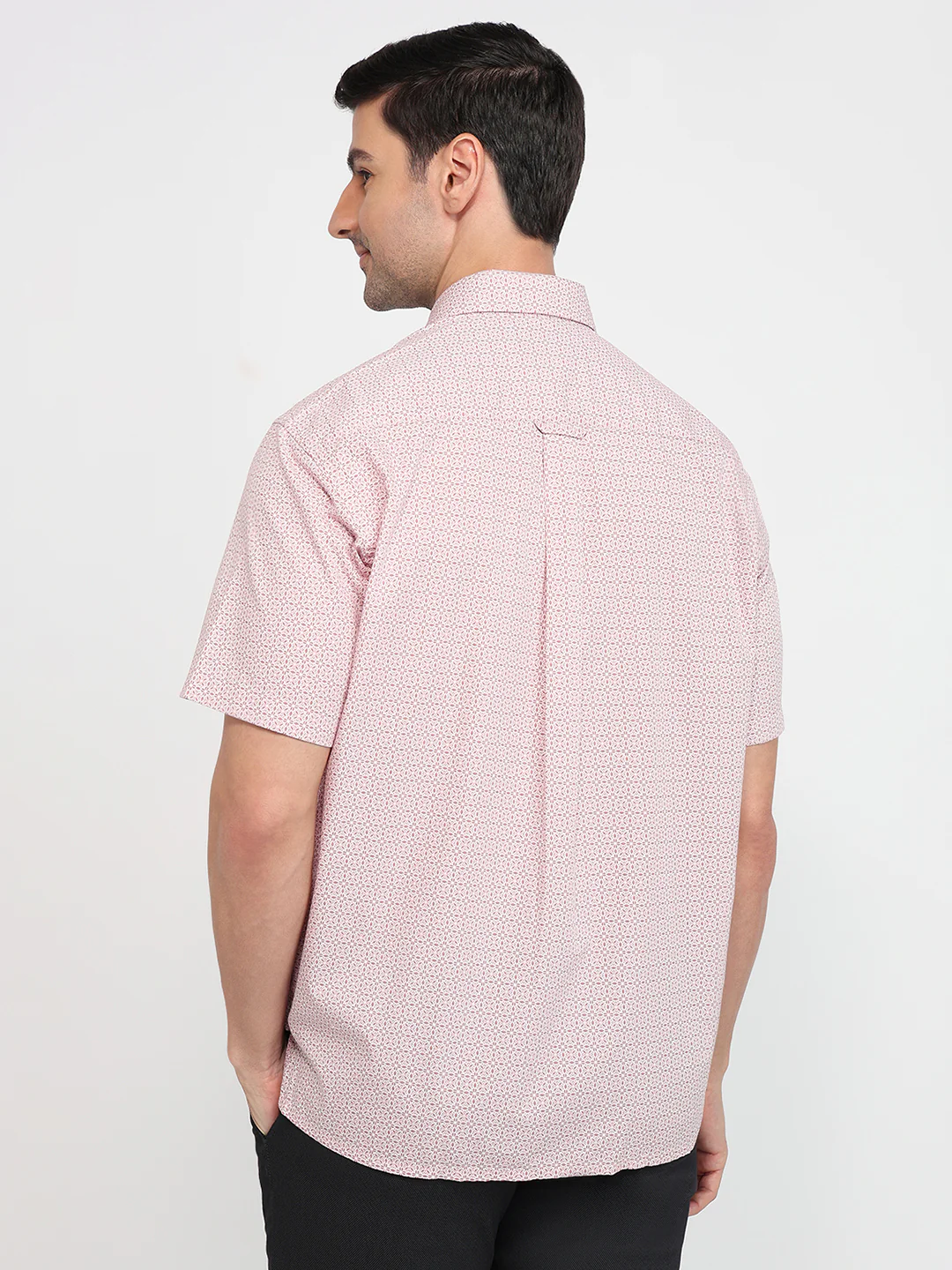 Colorplus Men Red Printed Comfort Fit Cotton Casual Shirt - Image 4