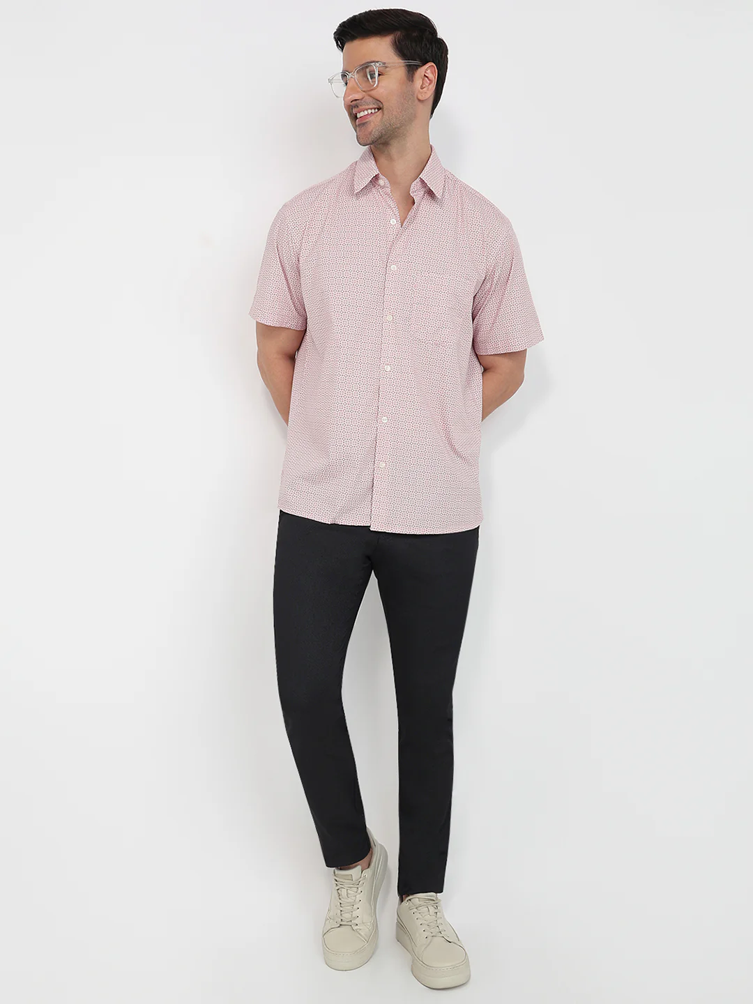 Colorplus Men Red Printed Comfort Fit Cotton Casual Shirt - Image 5
