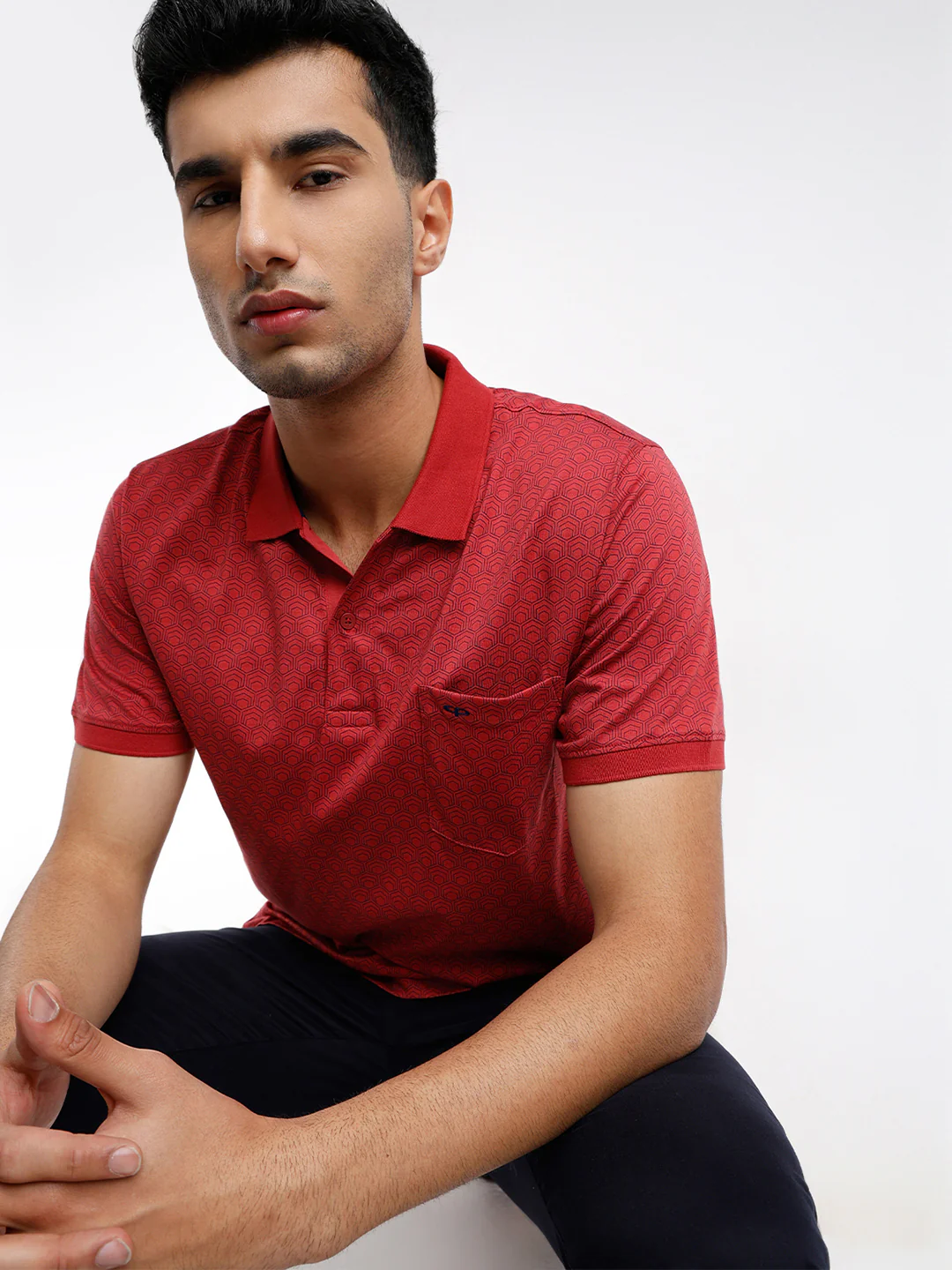 Colorplus Men Red Printed Regular Fit Cotton Blend T-Shirt - Image 2