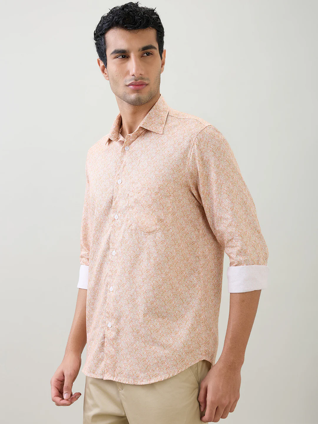 Colorplus Men Red Printed Regular Fit Cotton Full Sleeve Casual Shirt - Image 3