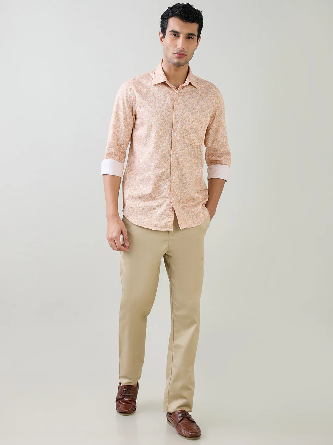 Colorplus Men Red Printed Regular Fit Cotton Full Sleeve Casual Shirt - Image 5