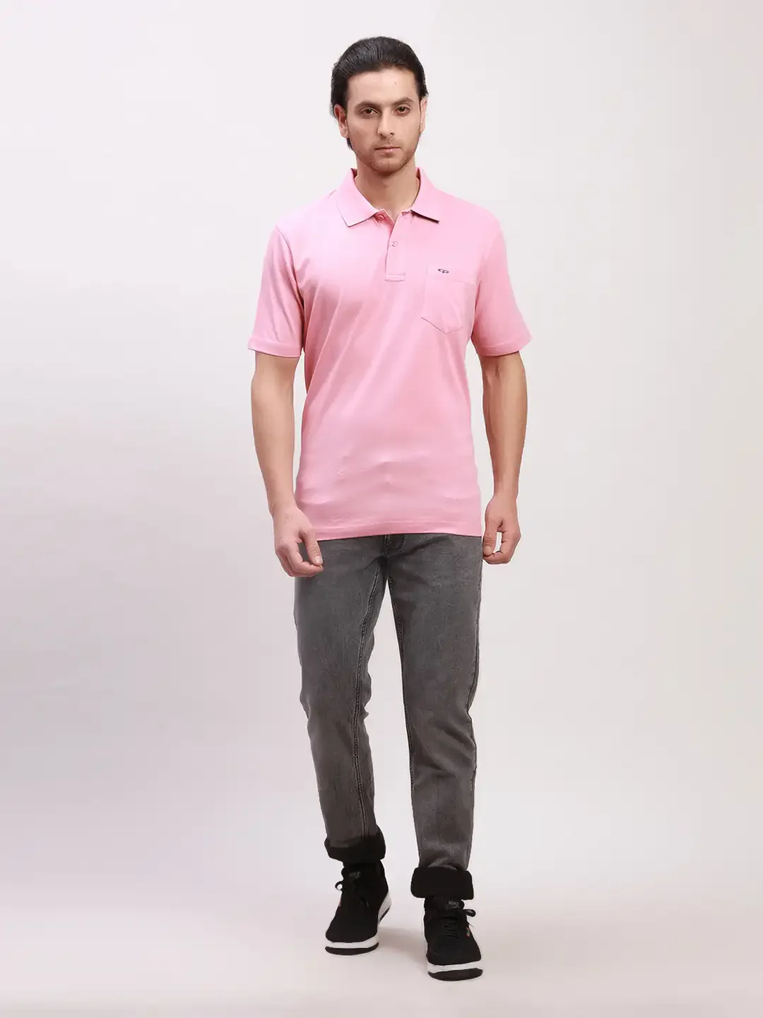 Colorplus Men Red Solid Classic Fit Cotton Half Sleeve T-Shirt - Image 6