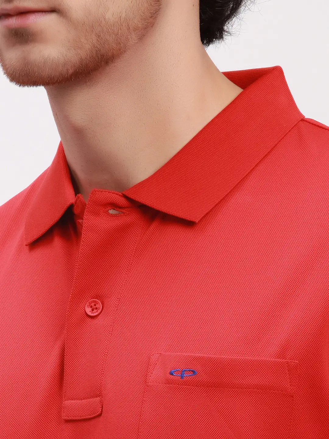 Colorplus Men Red Solid Classic Fit Cotton T-Shirt - Image 6