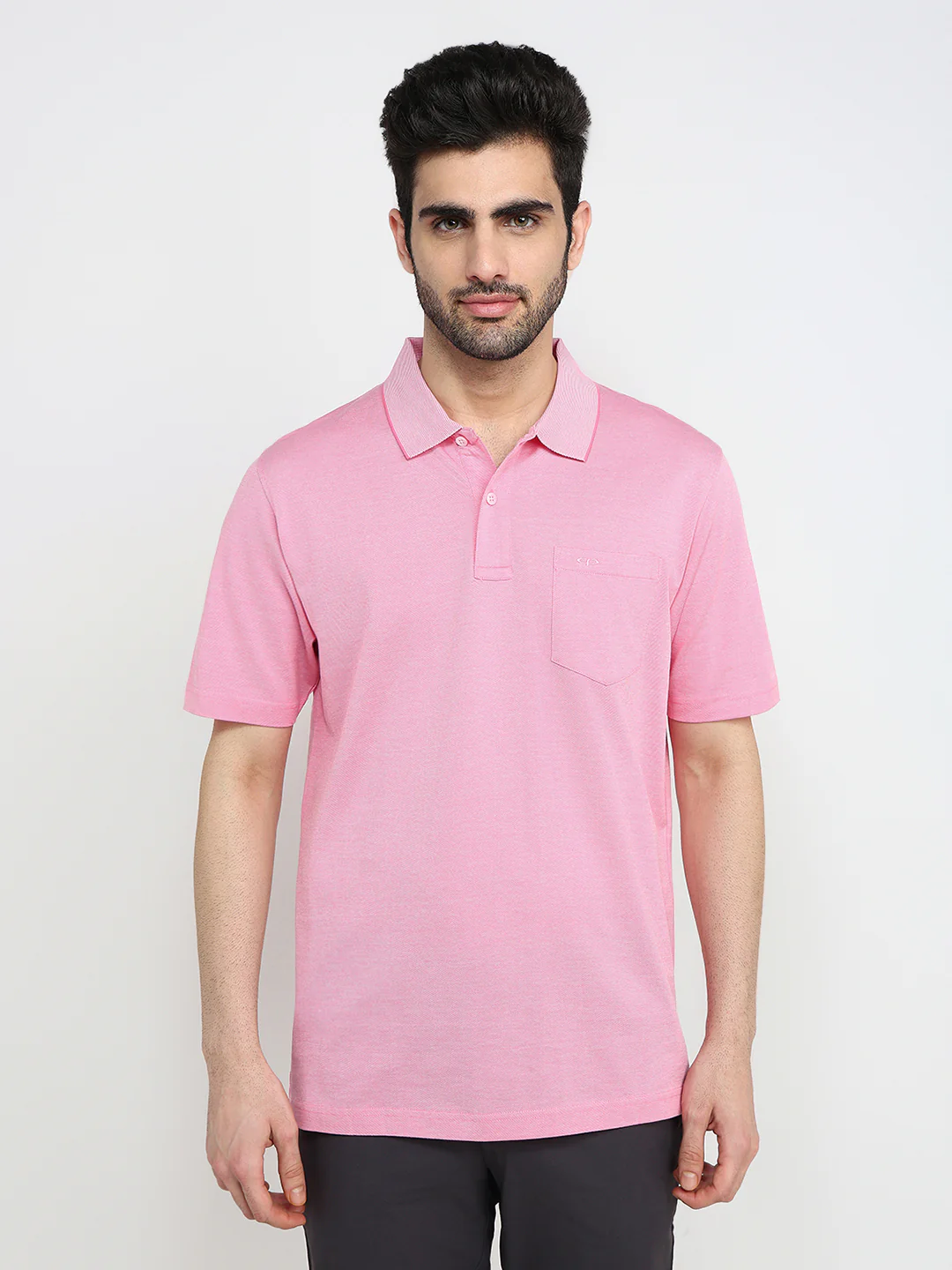 Colorplus Men Red Solid Comfort Fit Cotton Half Sleeve T-Shirt