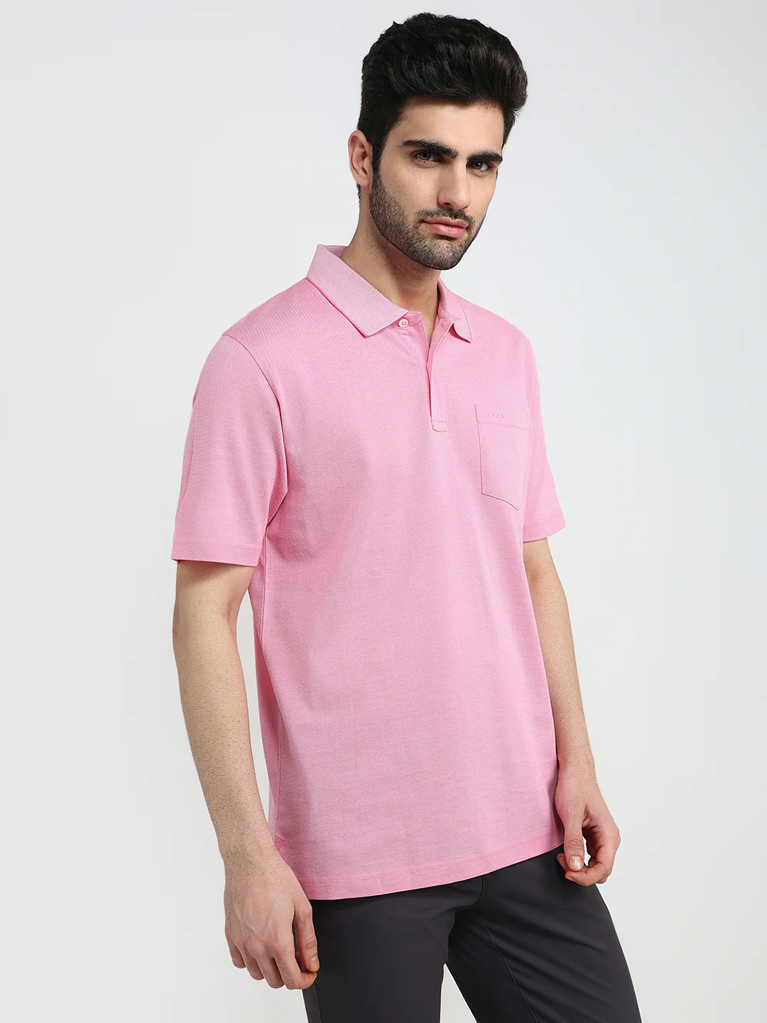 Colorplus Men Red Solid Comfort Fit Cotton Half Sleeve T-Shirt - Image 3