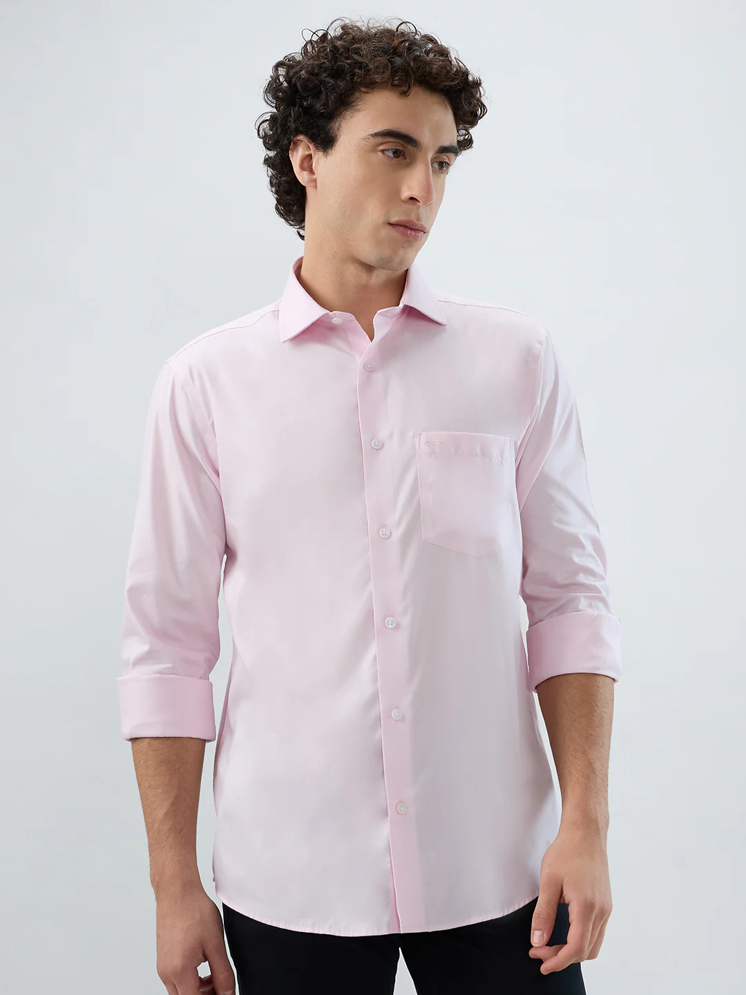 Colorplus Men Red Solid Regular Fit Cotton Shirt