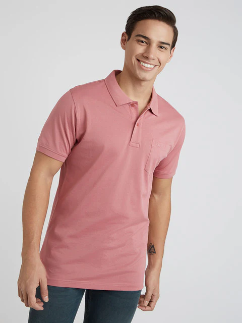 Colorplus Men Red Solid Regular Fit Cotton T-Shirt