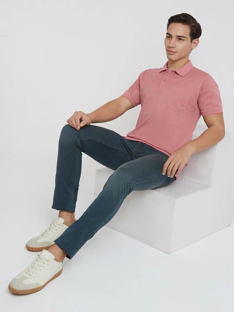 Colorplus Men Red Solid Regular Fit Cotton T-Shirt - Image 5
