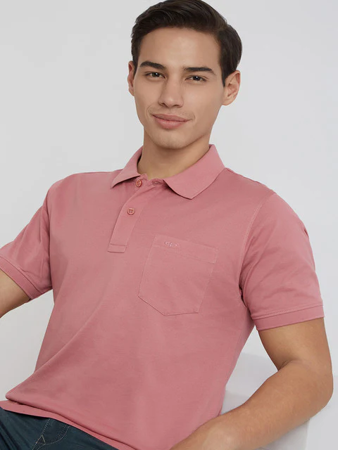 Colorplus Men Red Solid Regular Fit Cotton T-Shirt - Image 6