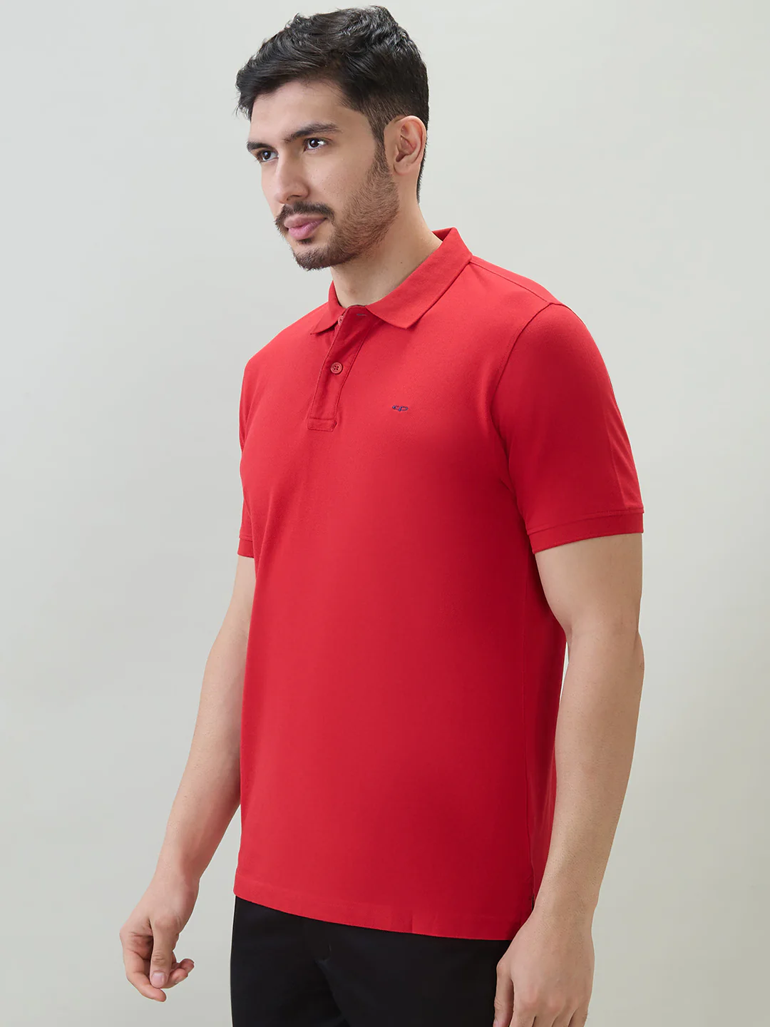 Colorplus Men Red Solid Regular Fit Cotton T-shirt - Image 3