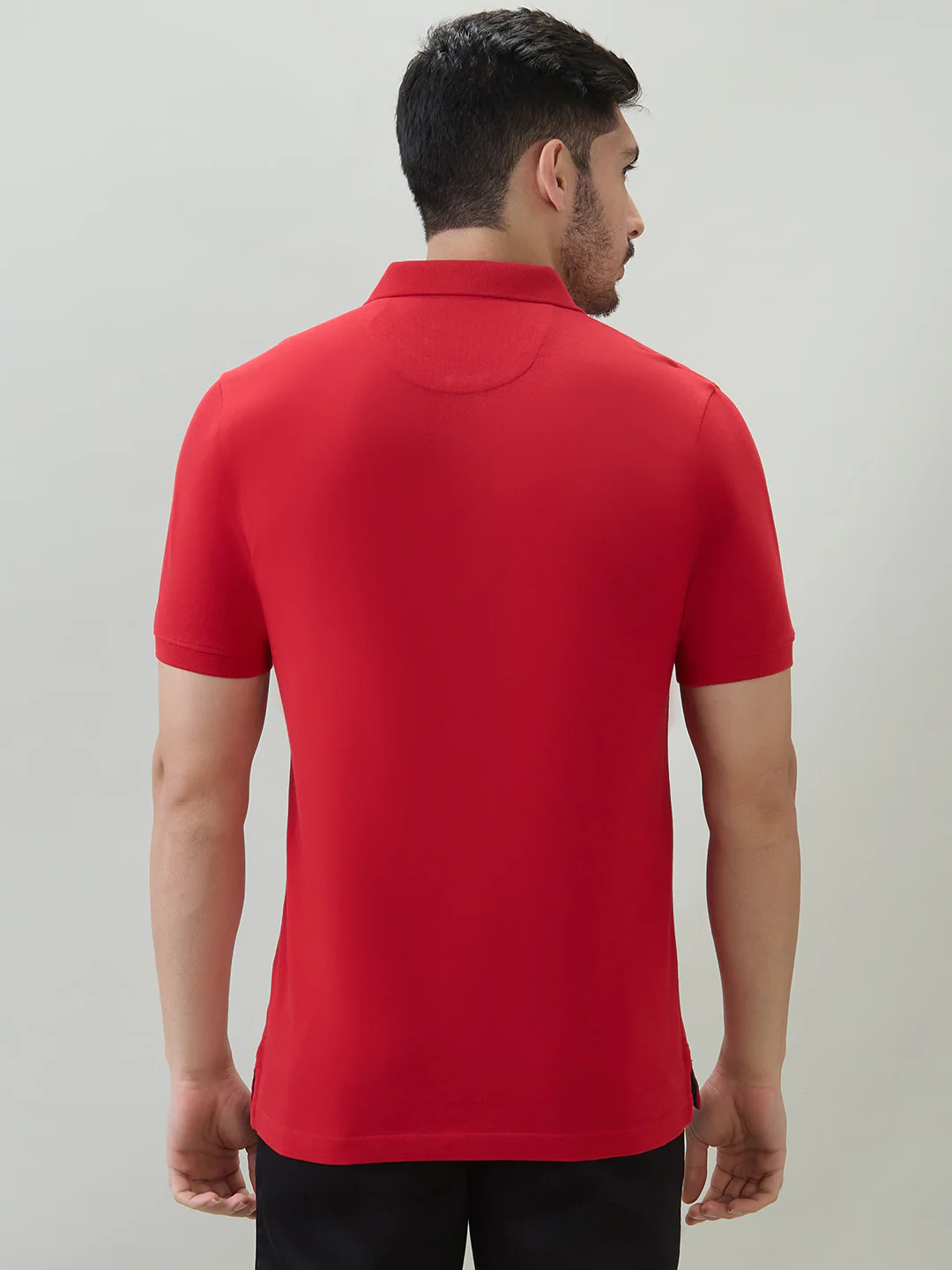 Colorplus Men Red Solid Regular Fit Cotton T-shirt - Image 4