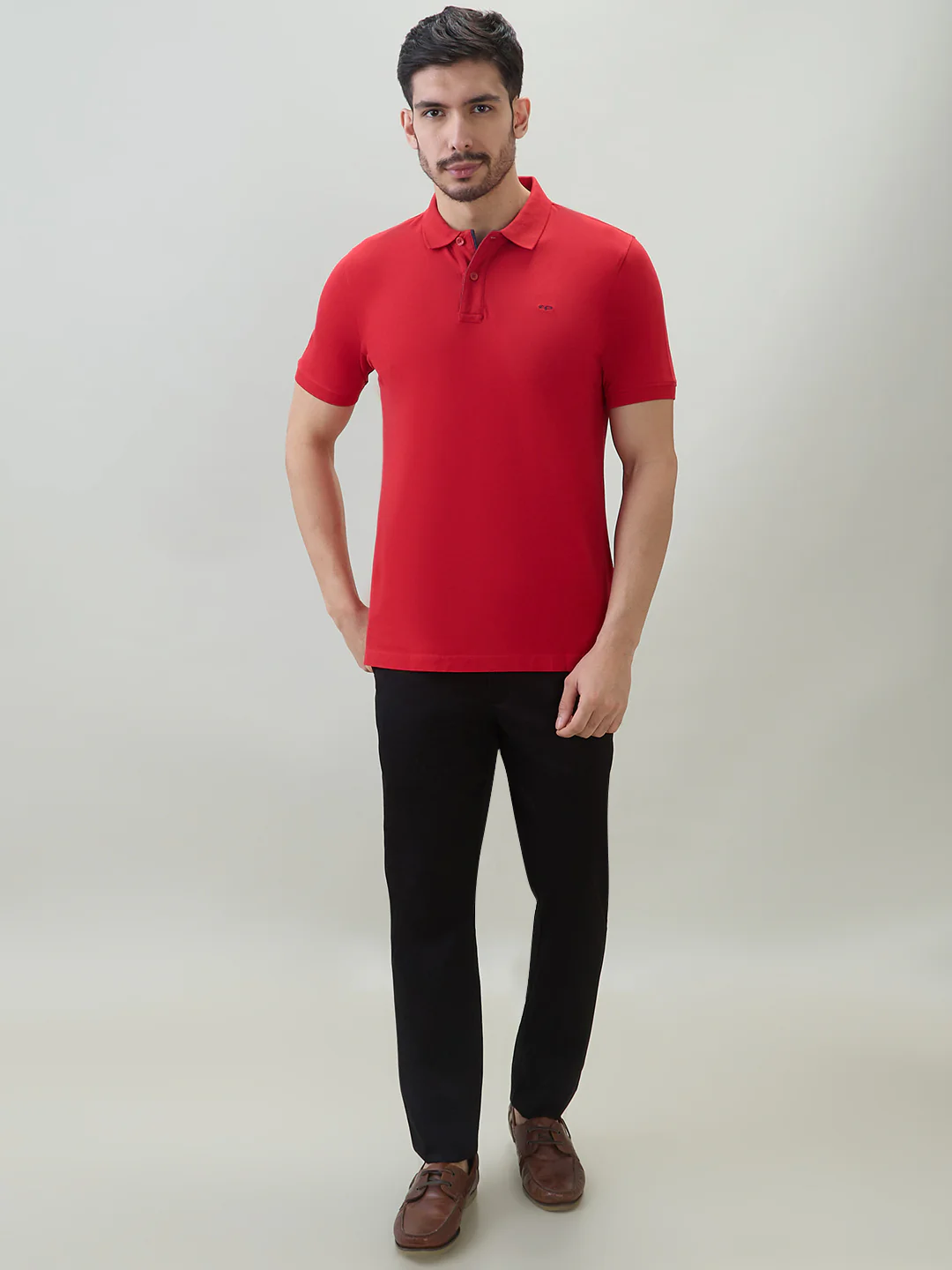 Colorplus Men Red Solid Regular Fit Cotton T-shirt - Image 5