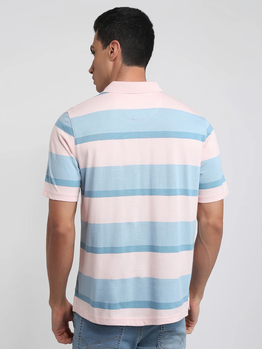 Colorplus Men Red Stripe Comfort Fit Cotton T-shirt - Image 5