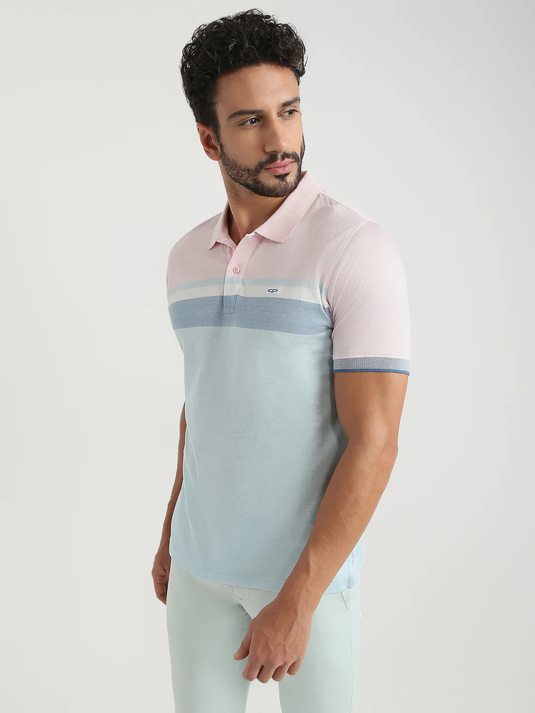 ColorPlus Men Red Stripe Regular Fit Cotton T-Shirt - Image 3