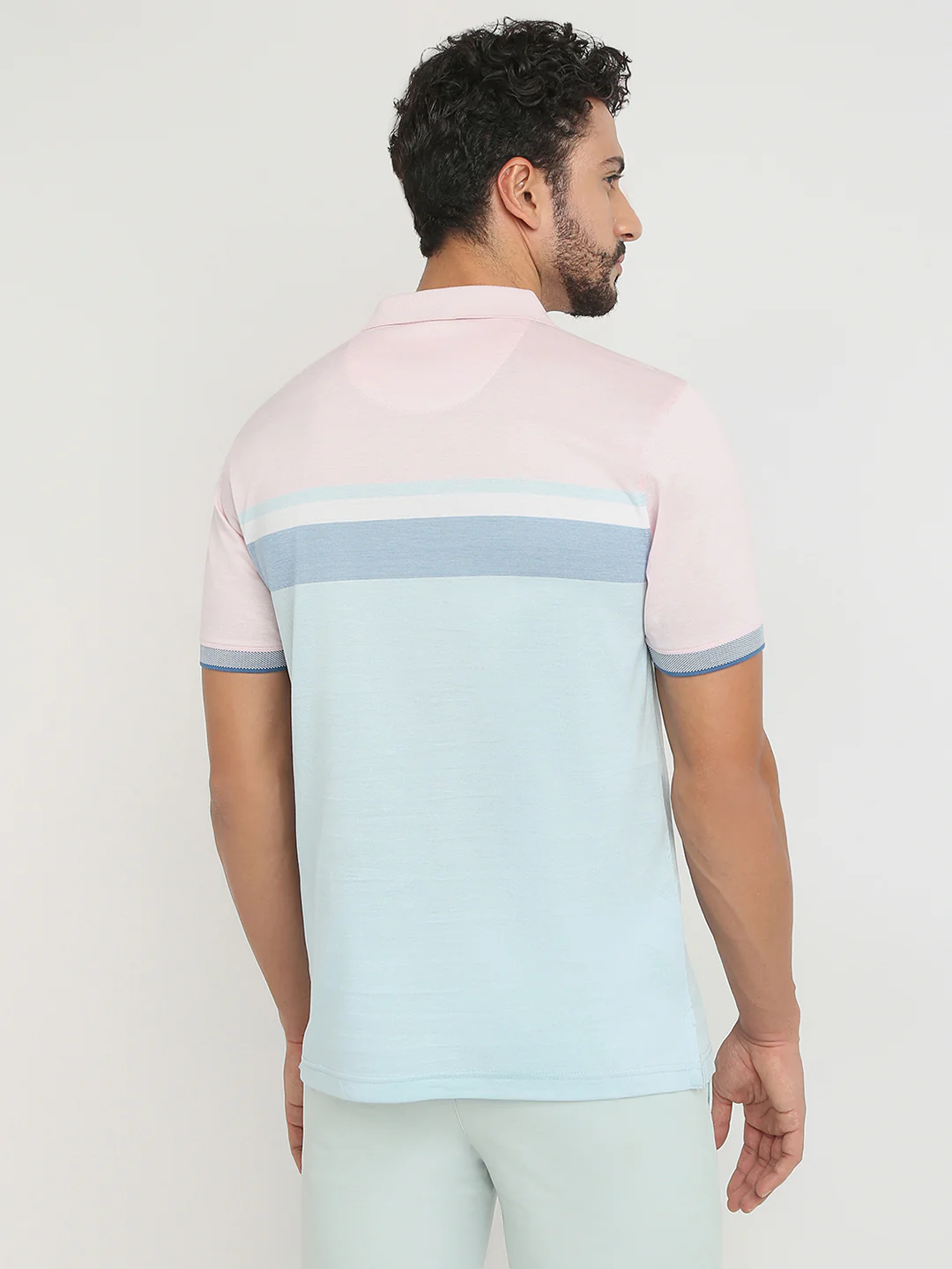 ColorPlus Men Red Stripe Regular Fit Cotton T-Shirt - Image 4