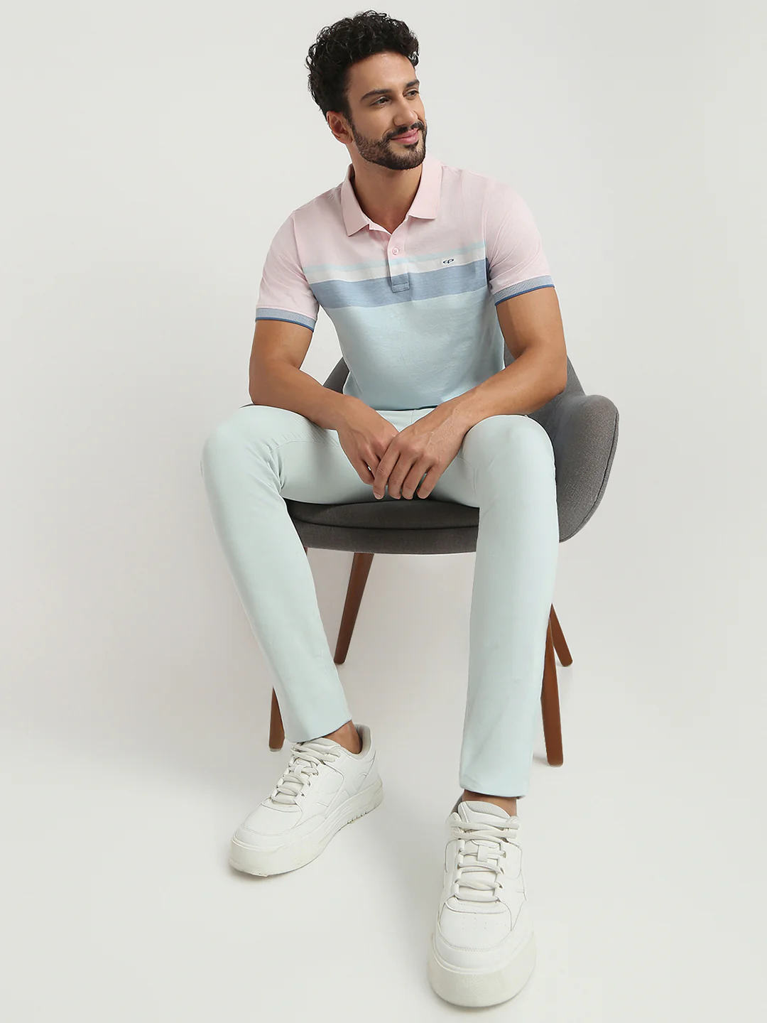 ColorPlus Men Red Stripe Regular Fit Cotton T-Shirt - Image 5