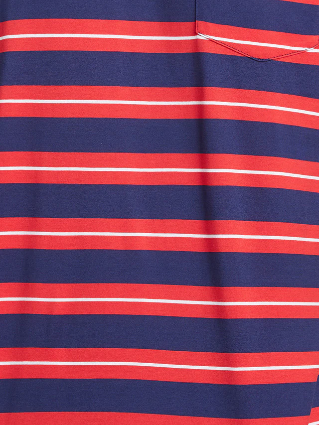 Colorplus Men Red Striped Classic Fit Half Sleeve Polo Neck T-Shirt - Image 7